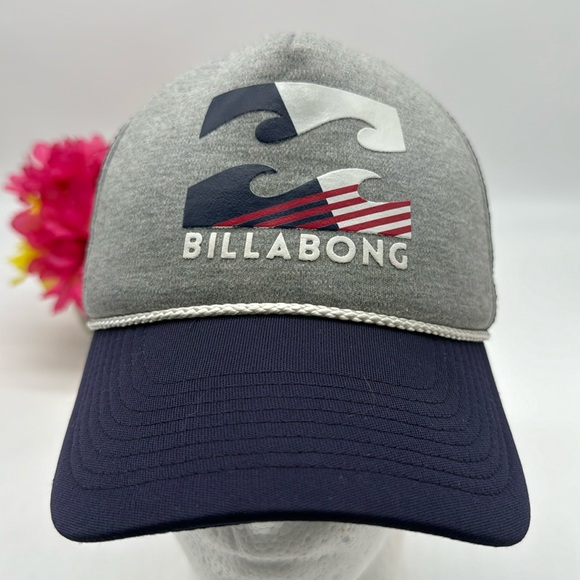 Billabong Gray Navy Trucker Baseball Hat Adjustable HT6258 - Picture 1 of 4